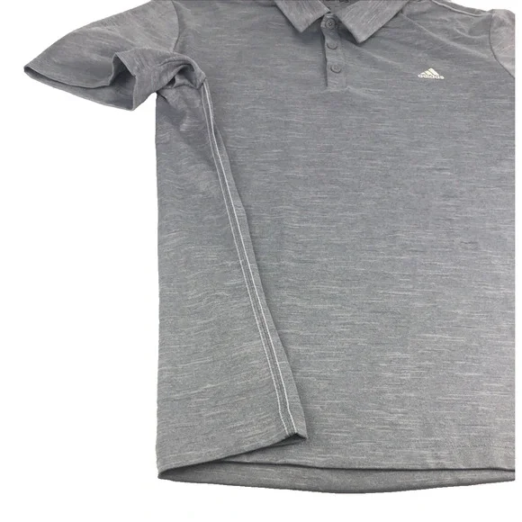 Adidas Men's Polo Golf Shirt XL Short Sleeve Gray and White Blended + Trim 88387 - Picture 9 of 11